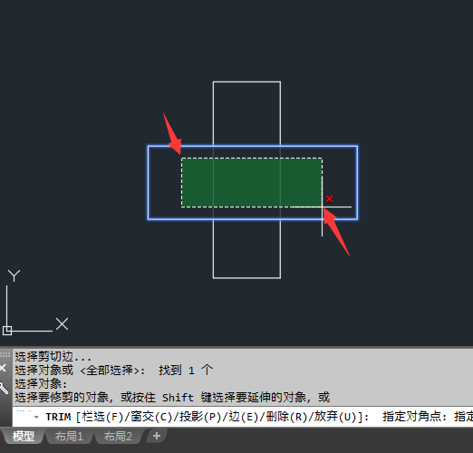 CAD修剪命令中的【窗交】如何使用？